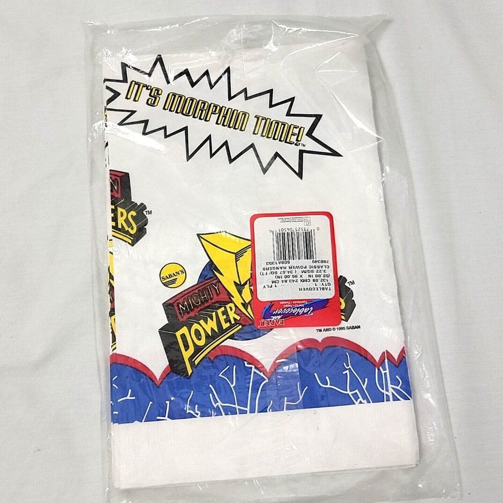 NEW Mighty Morphin Power Rangers Paper Table Cover 52" x 96" Art Party Sabans